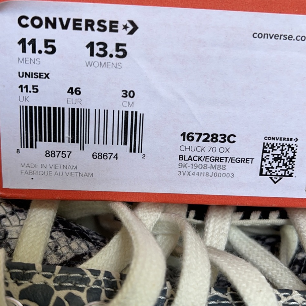 Converse Chuck 70 OX Black/Egret/Egret MEN`S - Picture 16 of 16